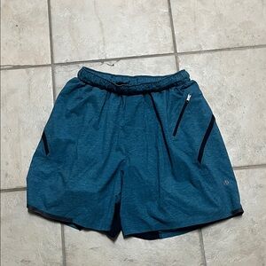lululemon athletica Teal and Black Athletic Pace Breaker Lined Short